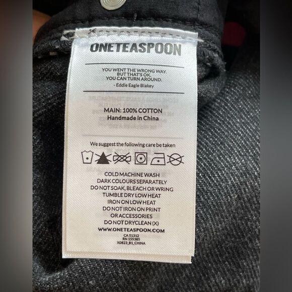 One Teaspoon x Free People Bandits Double Black baggy Denim Shorts 30 NWT - Picture 10 of 11